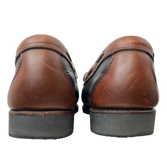 ALLEN EDMONDS Nashua Tassel Loafer Pebbled Leather in Brown & Black Mens Sz. 8.5 - Picture 13 of 16